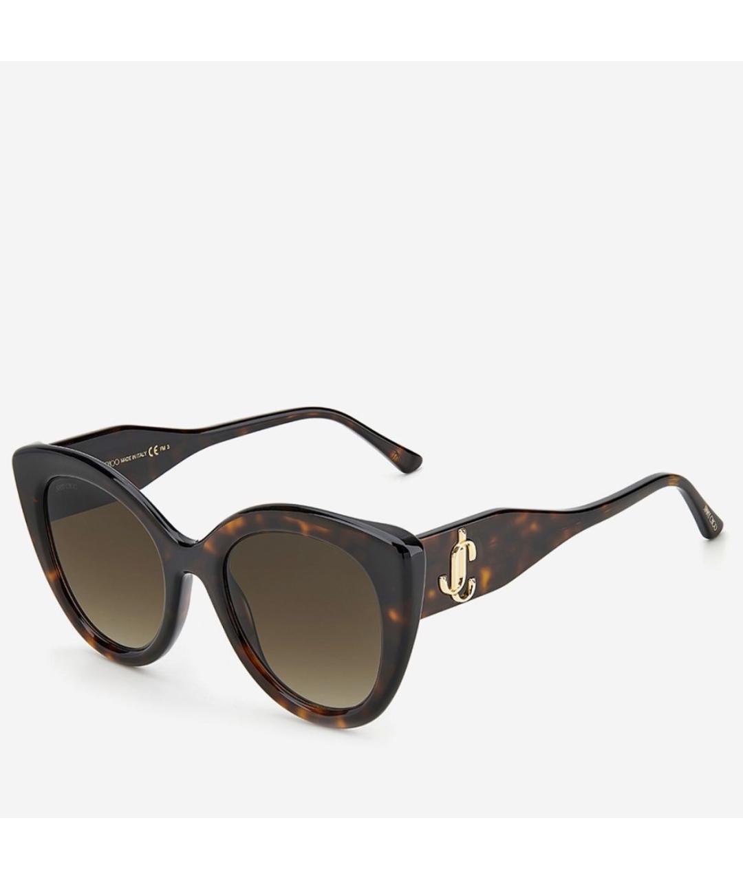 JIMMY CHOO Коричневые пластиковые солнцезащитные очки, фото 8