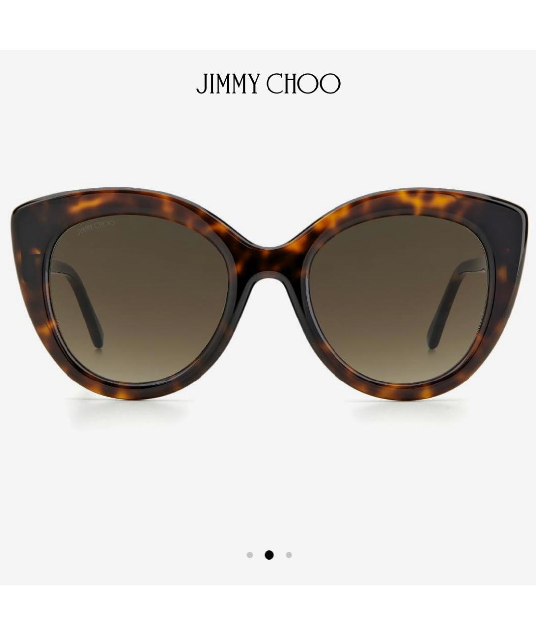JIMMY CHOO Коричневые пластиковые солнцезащитные очки, фото 5