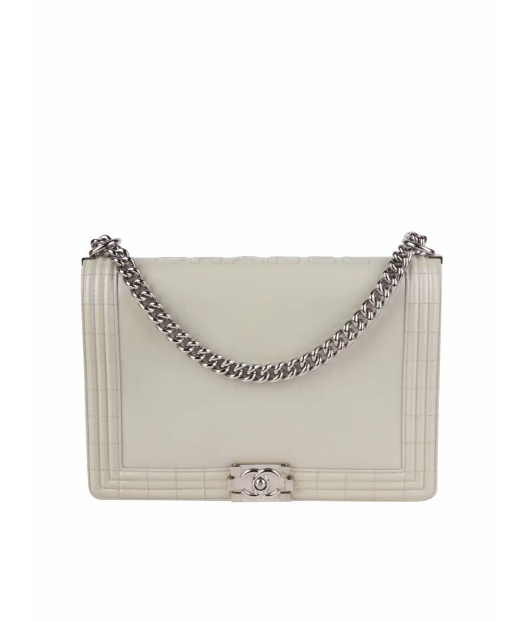 CHANEL Серебряная кожаная сумка через плечо, фото 1