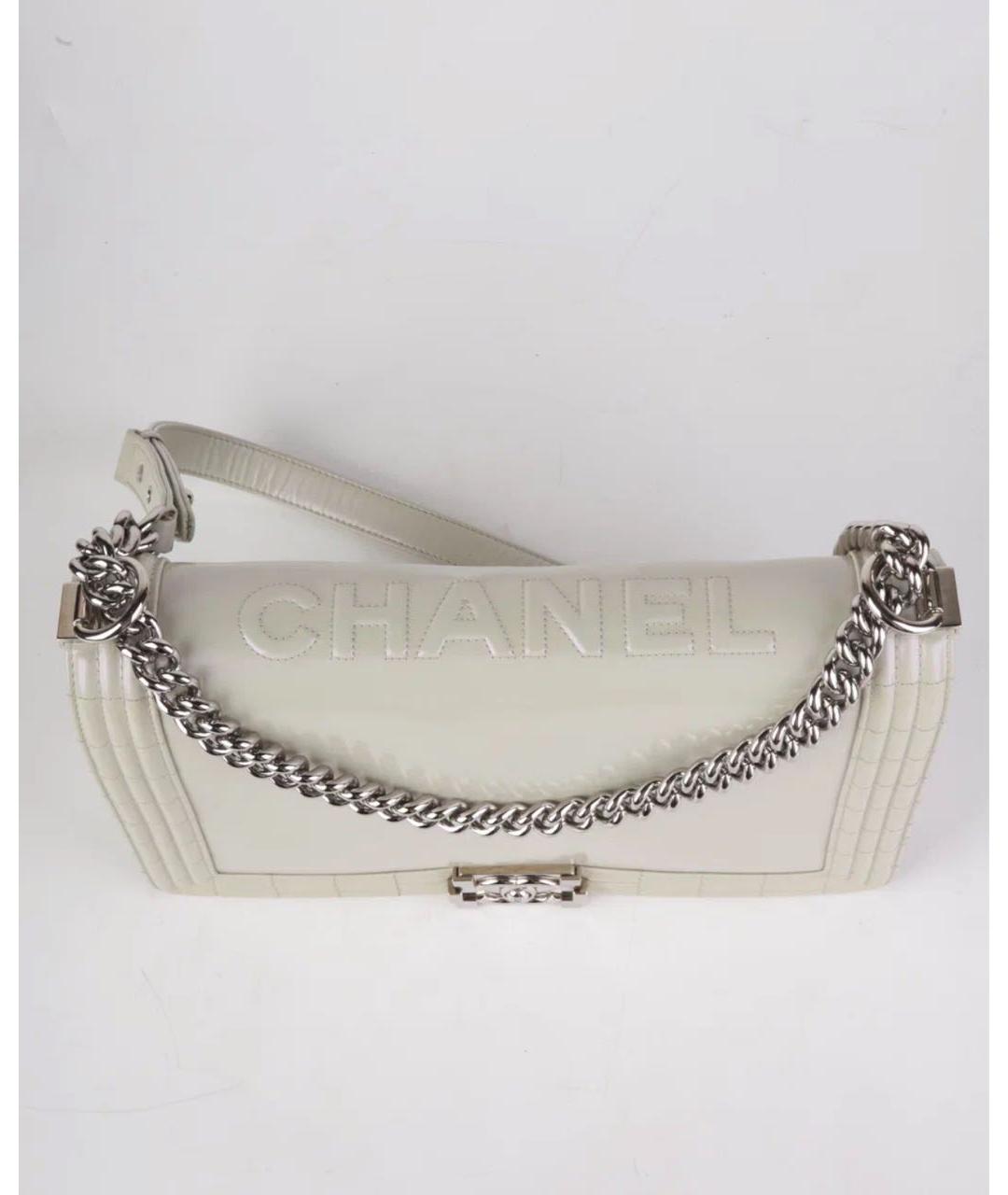 CHANEL Серебряная кожаная сумка через плечо, фото 5