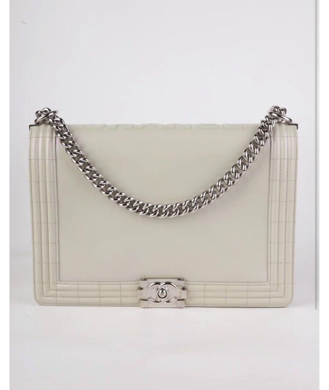 CHANEL Серебряная кожаная сумка через плечо, фото 8