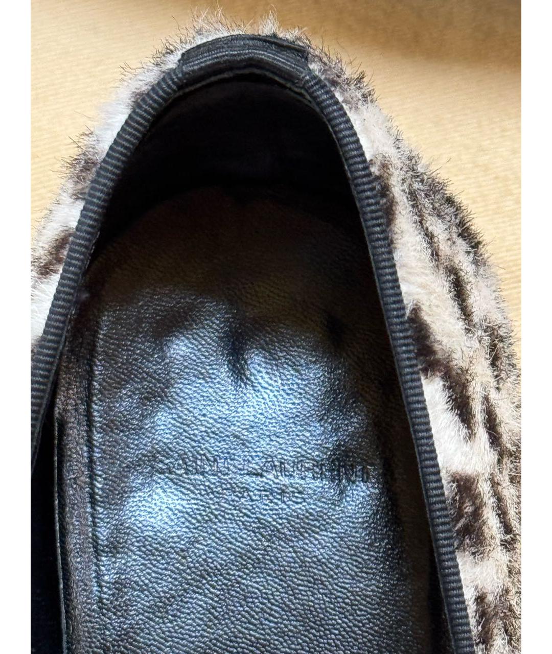 SAINT LAURENT Белые кожаные лоферы, фото 7