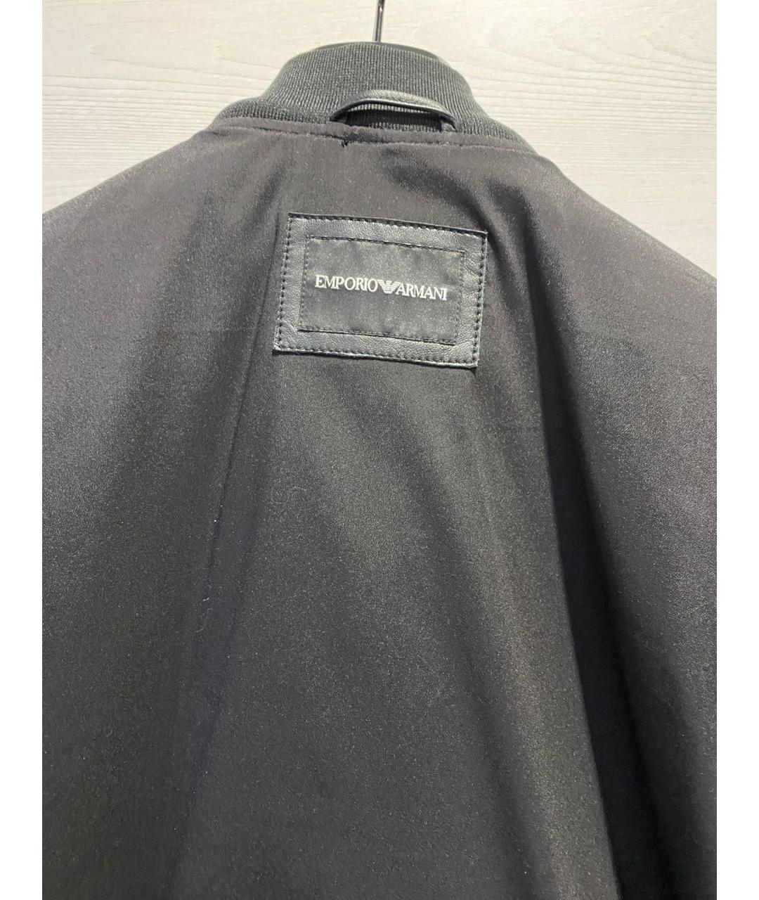 EMPORIO ARMANI Черная кожаная куртка, фото 3