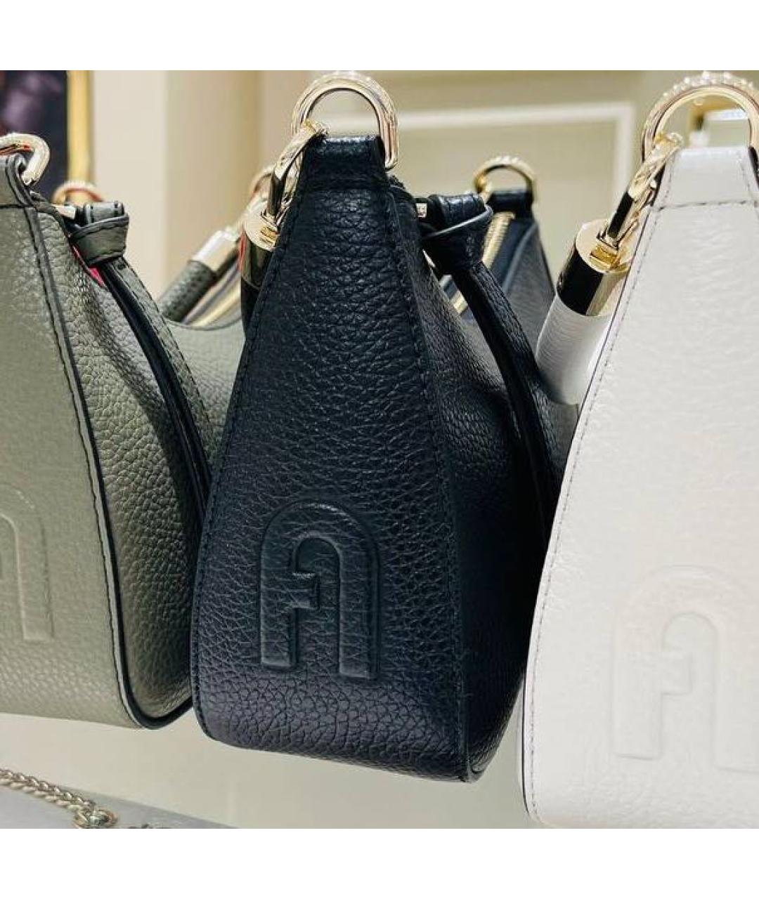 FURLA Черная кожаная сумка с короткими ручками, фото 3