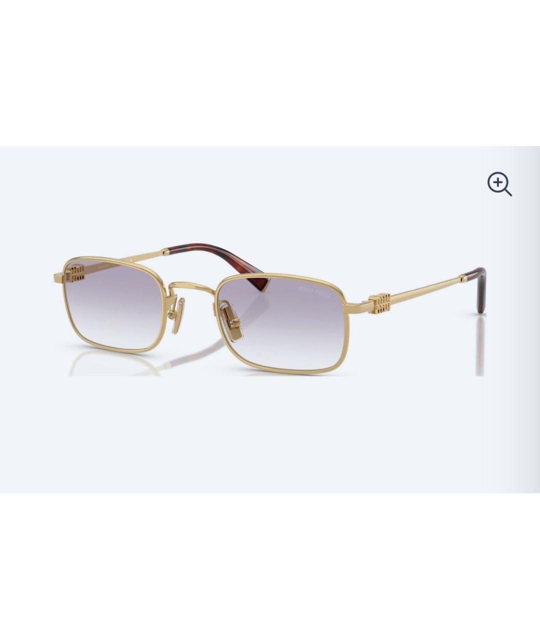 MIU MIU Золотые металлические солнцезащитные очки, фото 2