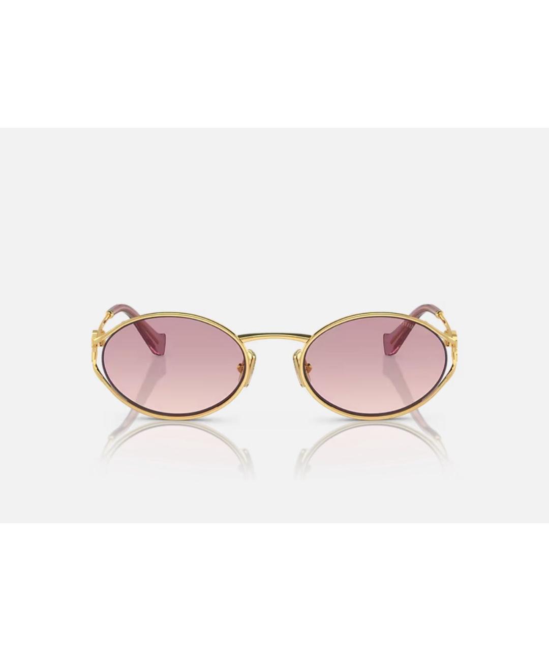 MIU MIU Золотые металлические солнцезащитные очки, фото 9
