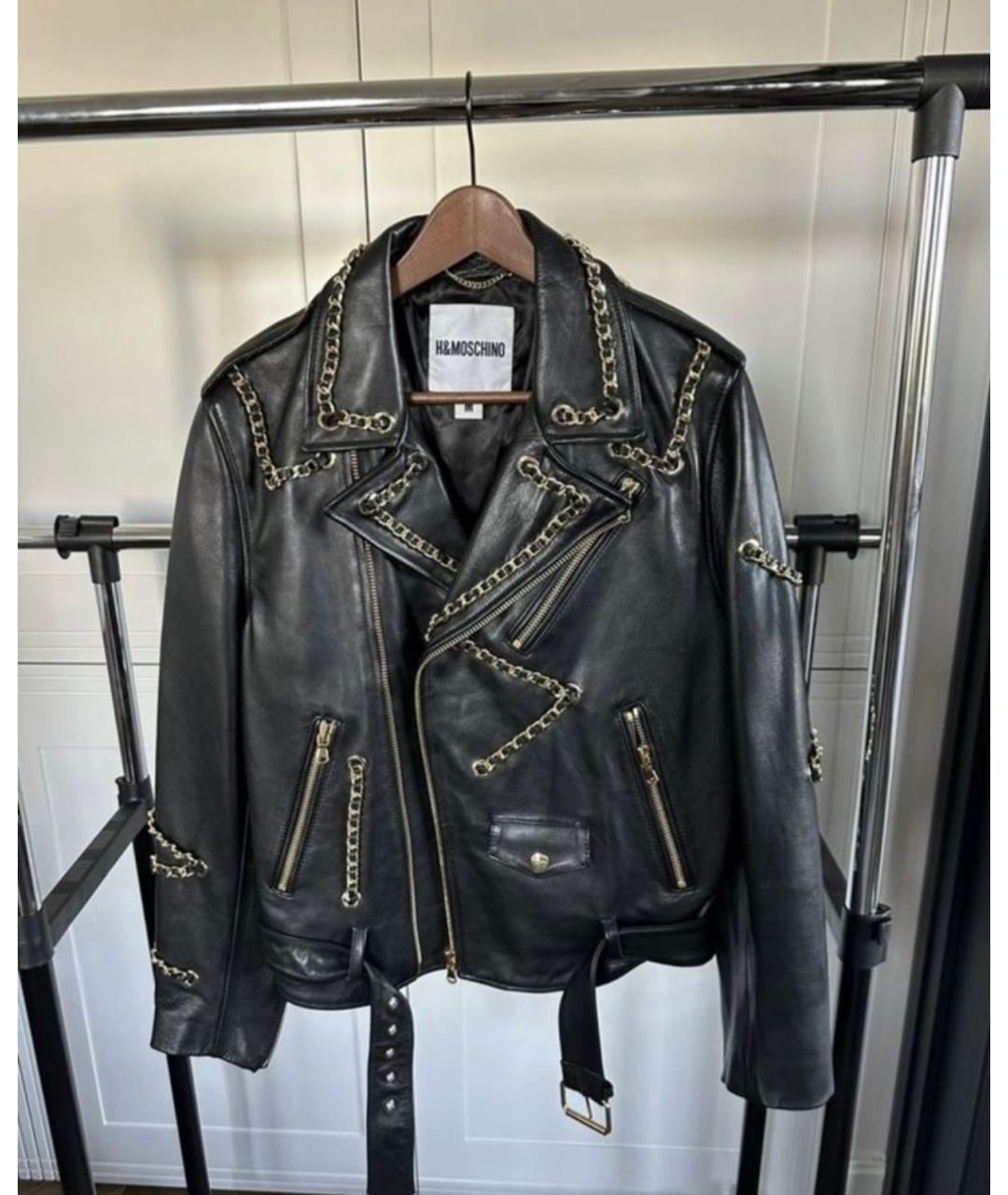 MOSCHINO Черная кожаная куртка, фото 6