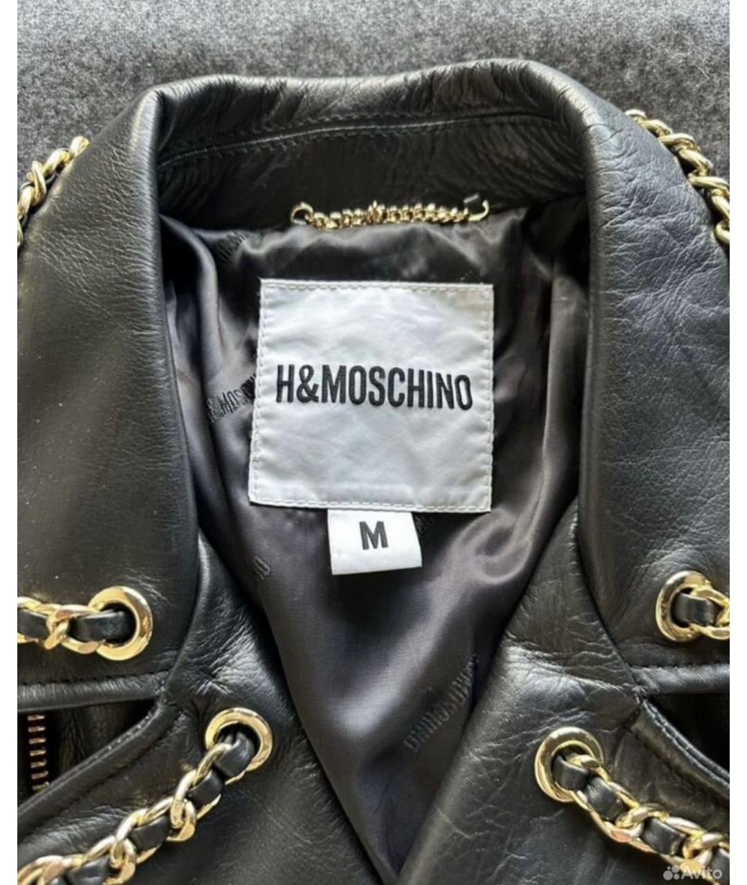 MOSCHINO Черная кожаная куртка, фото 3