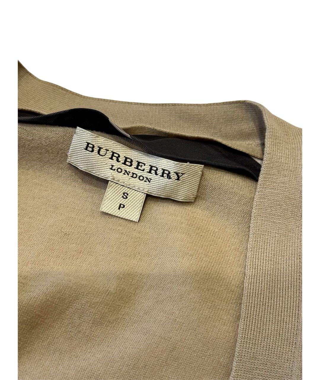 BURBERRY Бежевый шерстяной кардиган, фото 4
