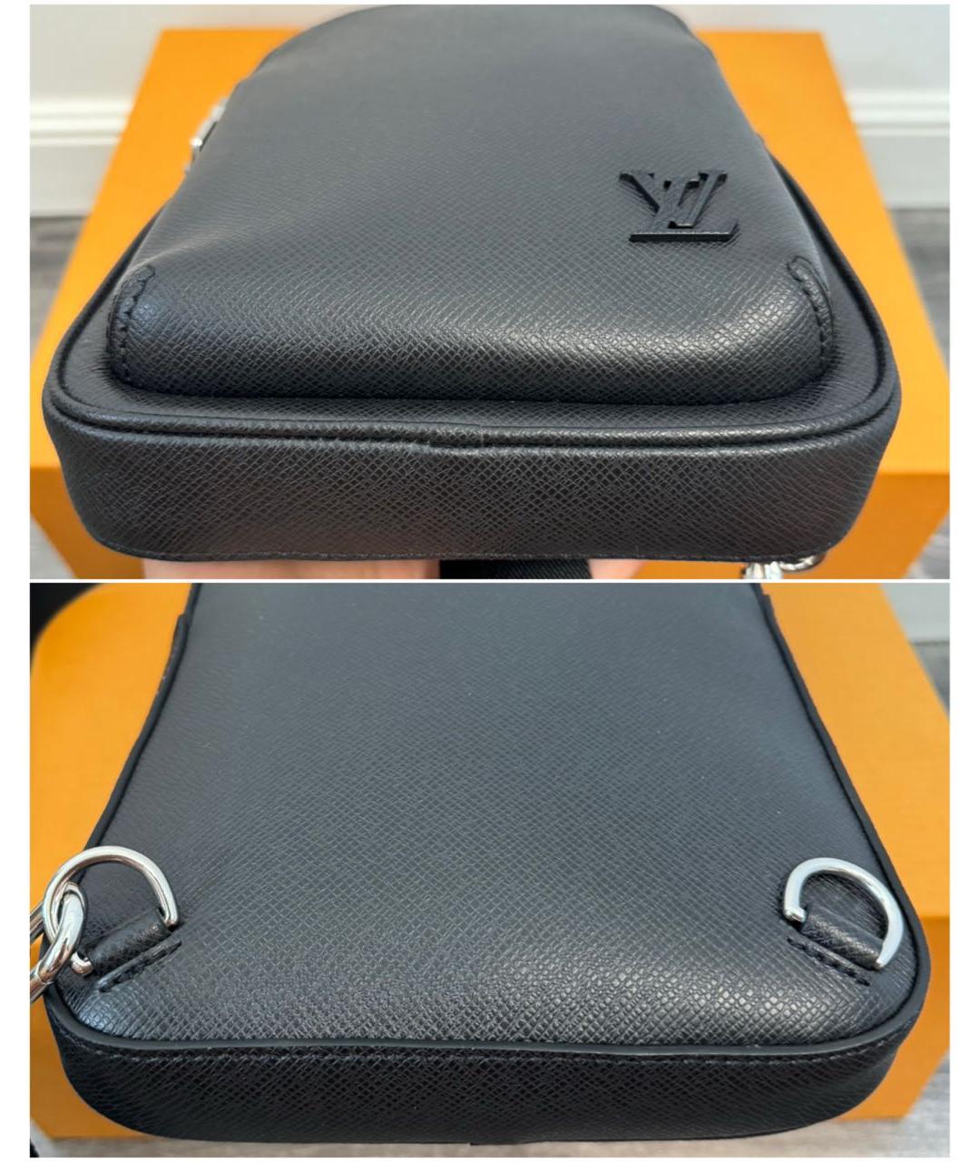 LOUIS VUITTON Черная кожаная сумка на плечо, фото 5