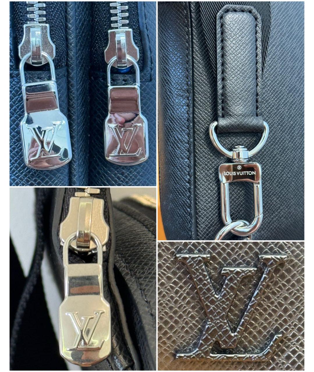 LOUIS VUITTON Черная кожаная сумка на плечо, фото 6