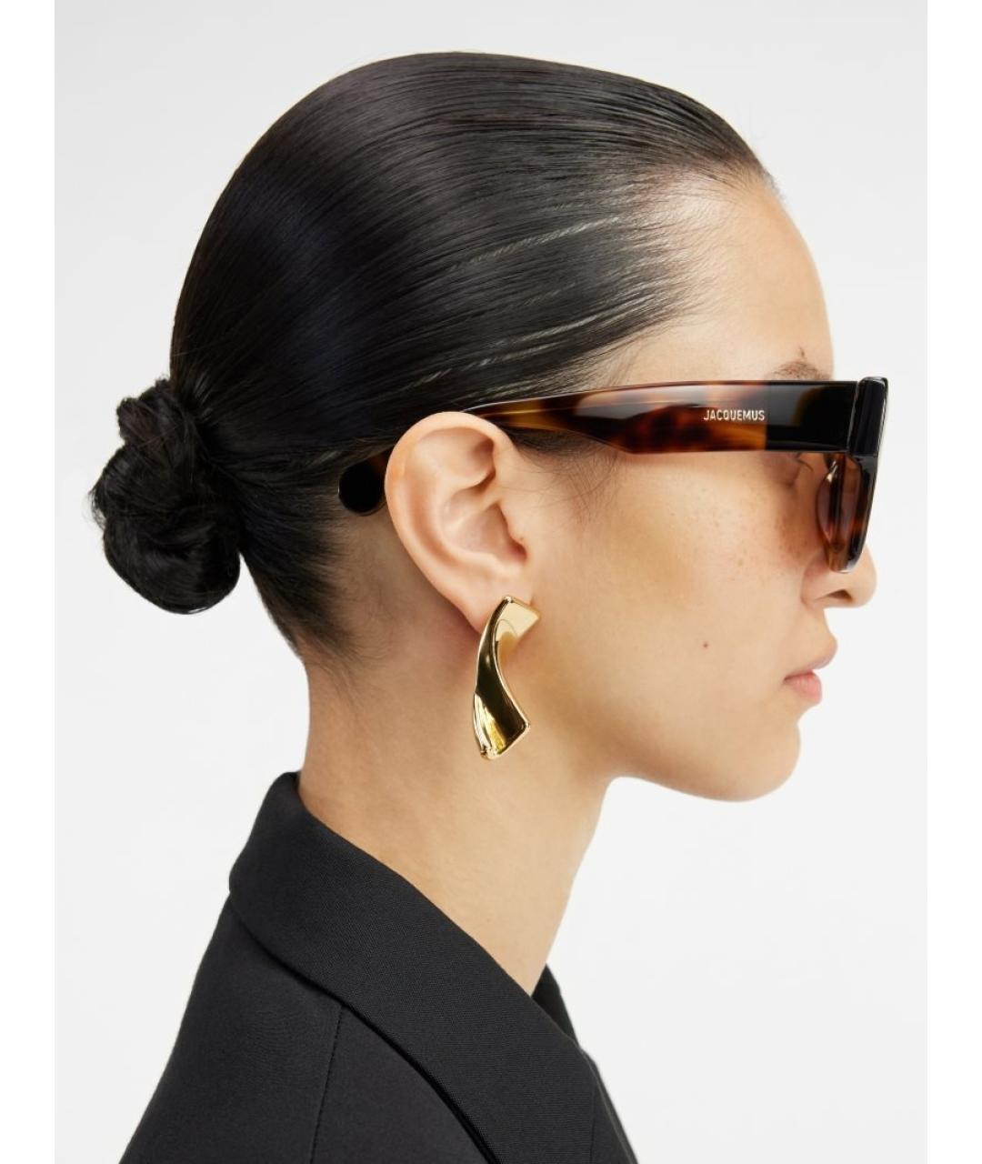 JACQUEMUS Коричневые пластиковые солнцезащитные очки, фото 5