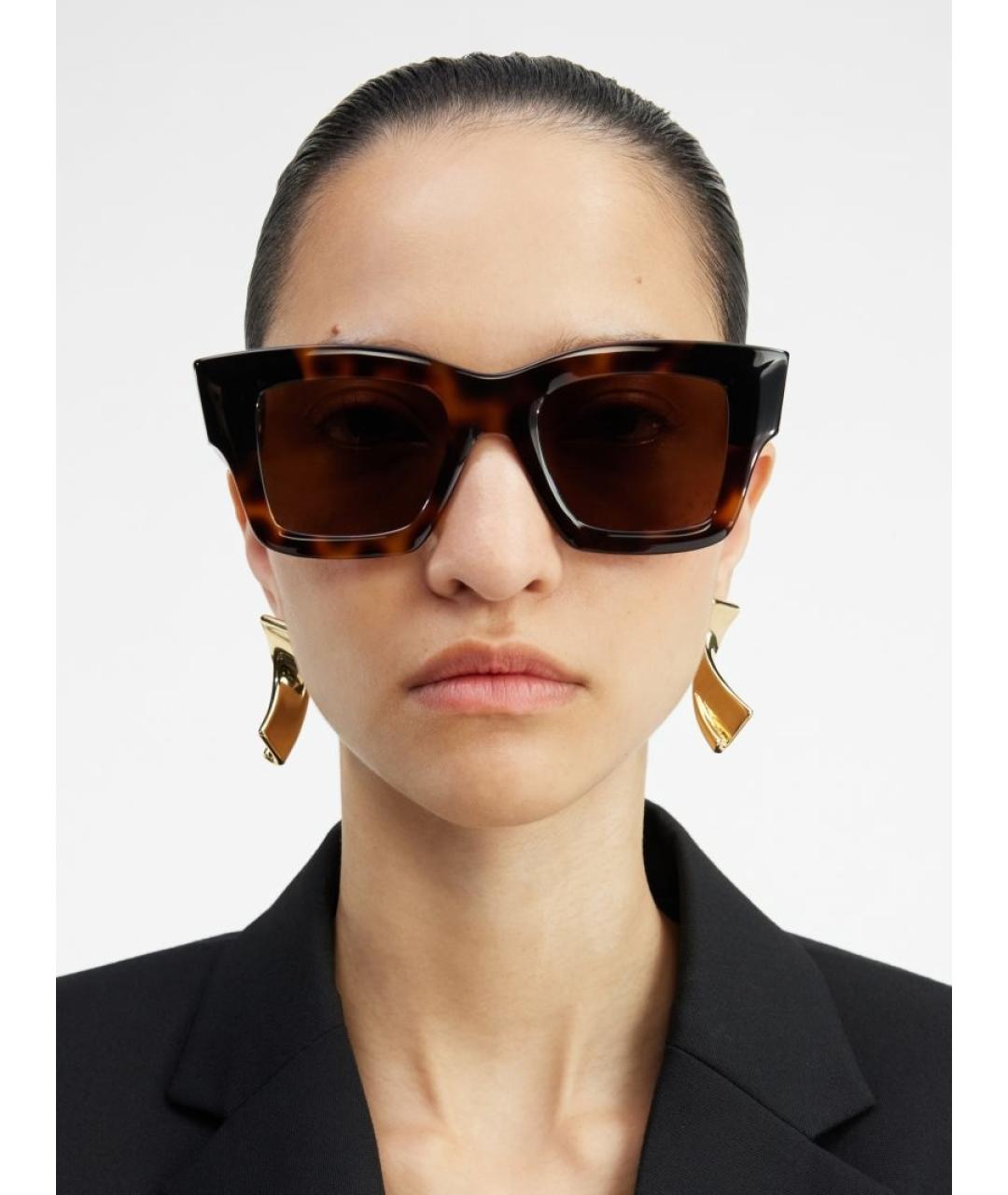 JACQUEMUS Коричневые пластиковые солнцезащитные очки, фото 4