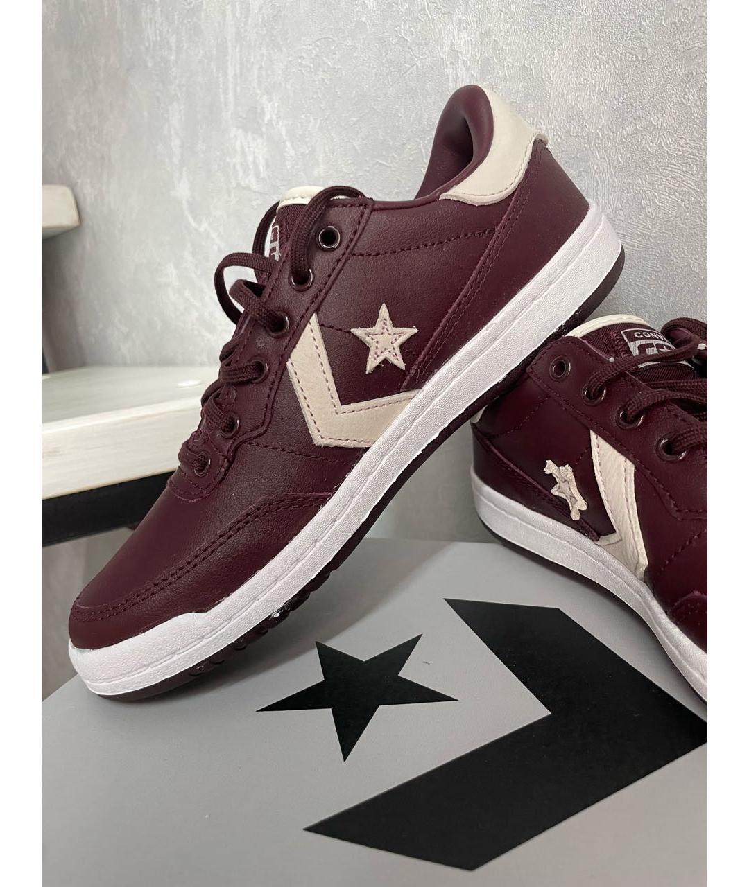 CONVERSE Бордовые кожаные кеды, фото 5