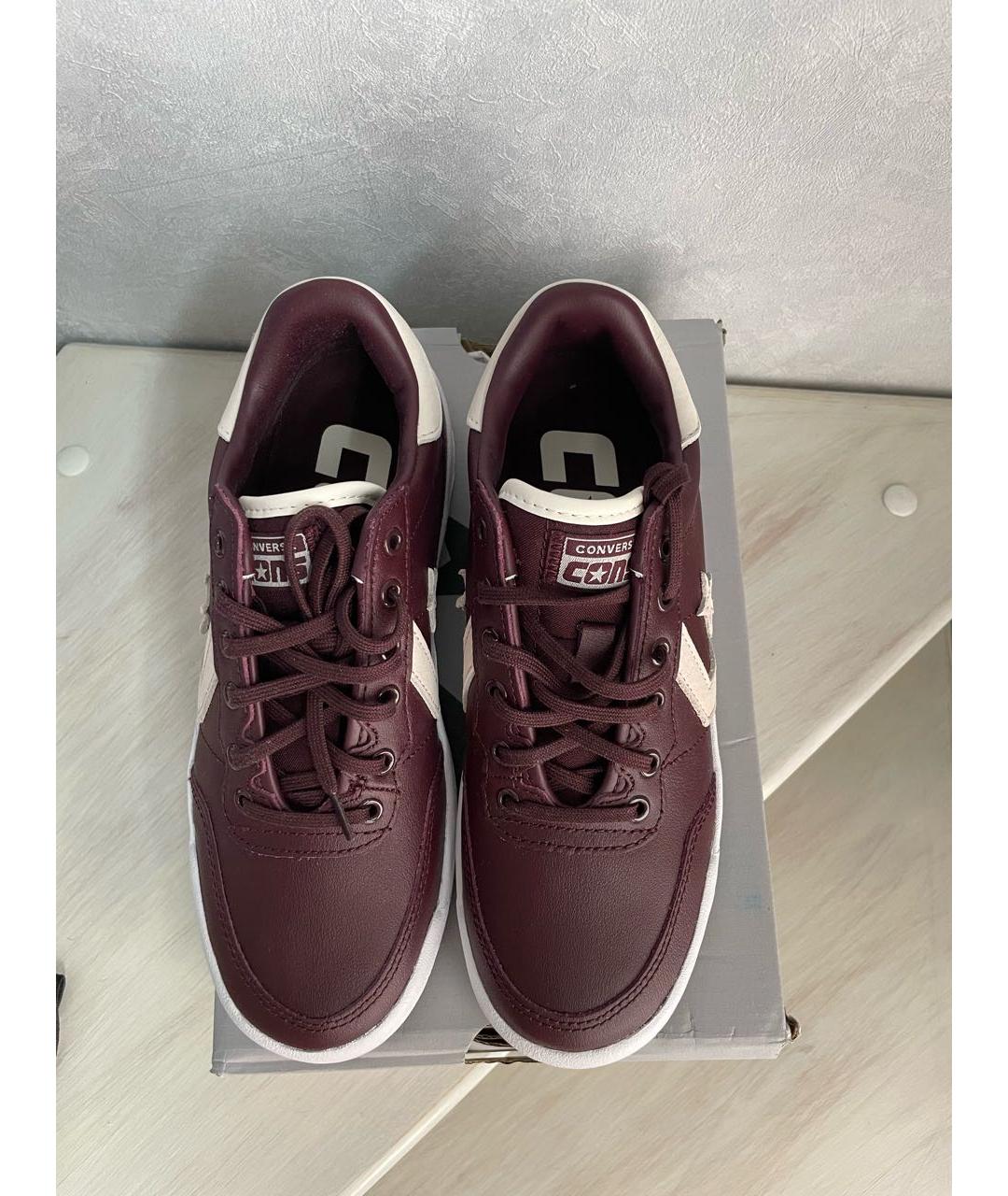 CONVERSE Бордовые кожаные кеды, фото 2