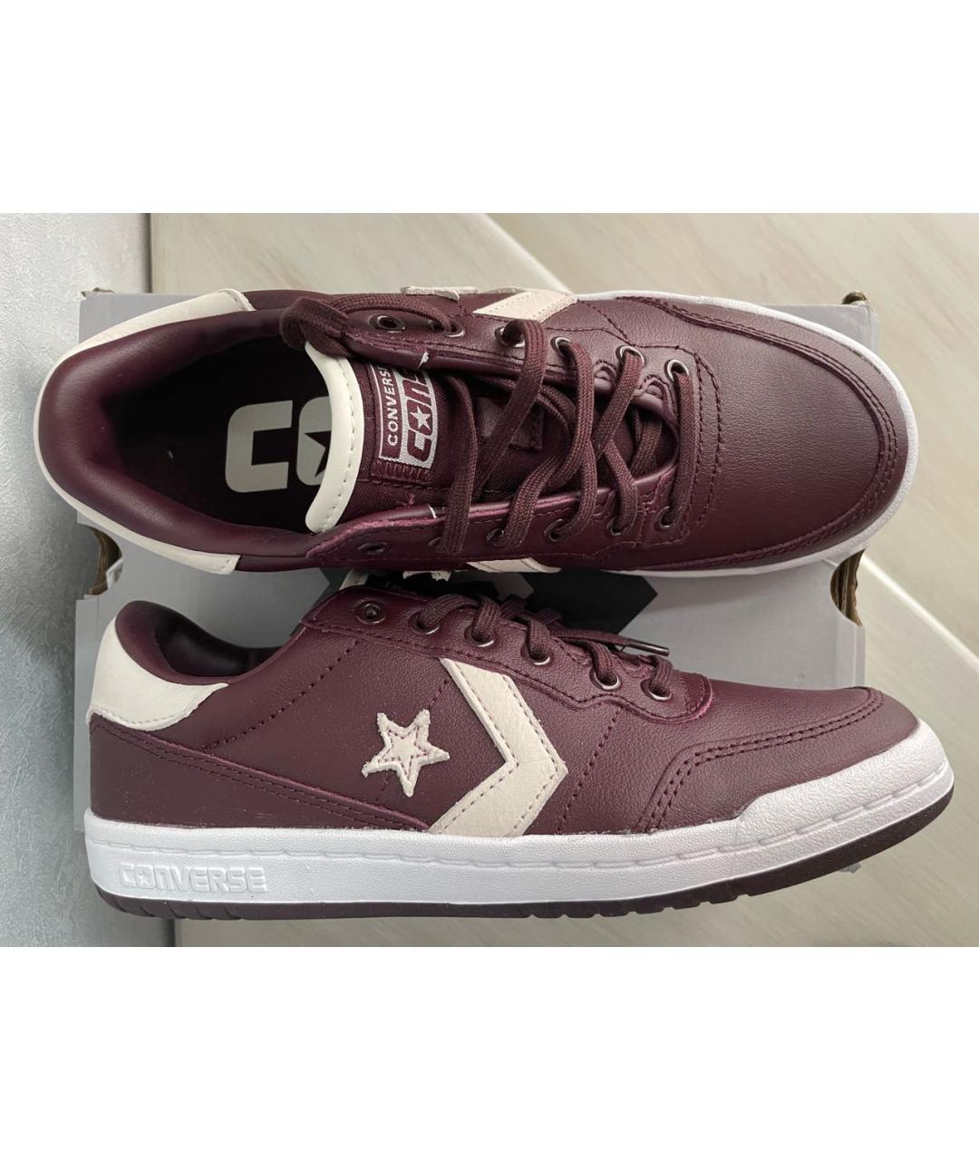 CONVERSE Бордовые кожаные кеды, фото 3