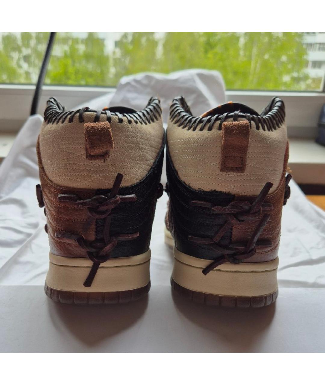 NIKE Коричневые замшевые высокие кроссовки / кеды, фото 4