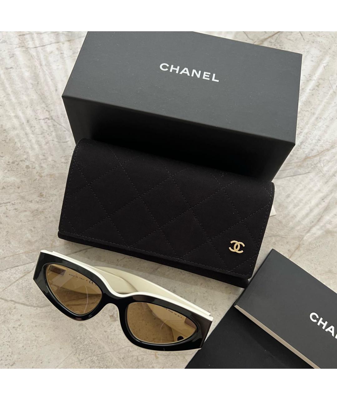 CHANEL Черные пластиковые солнцезащитные очки, фото 4