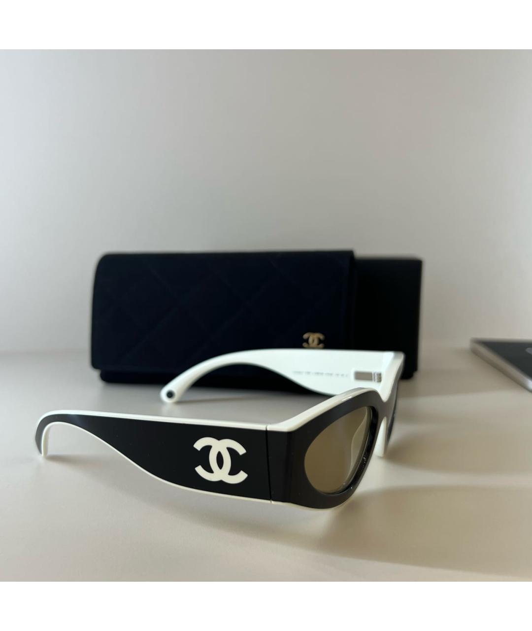 CHANEL Черные пластиковые солнцезащитные очки, фото 2