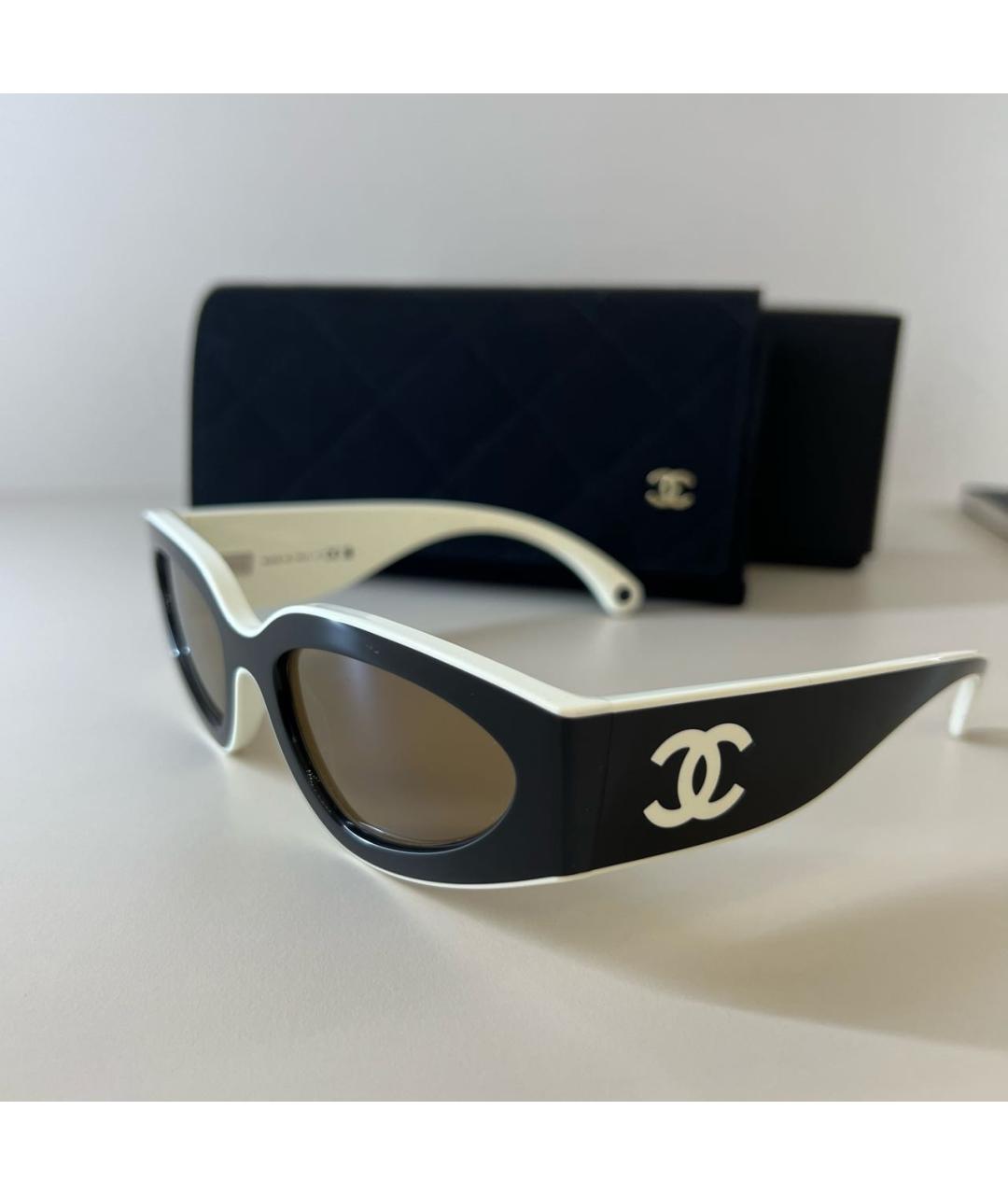 CHANEL Черные пластиковые солнцезащитные очки, фото 3