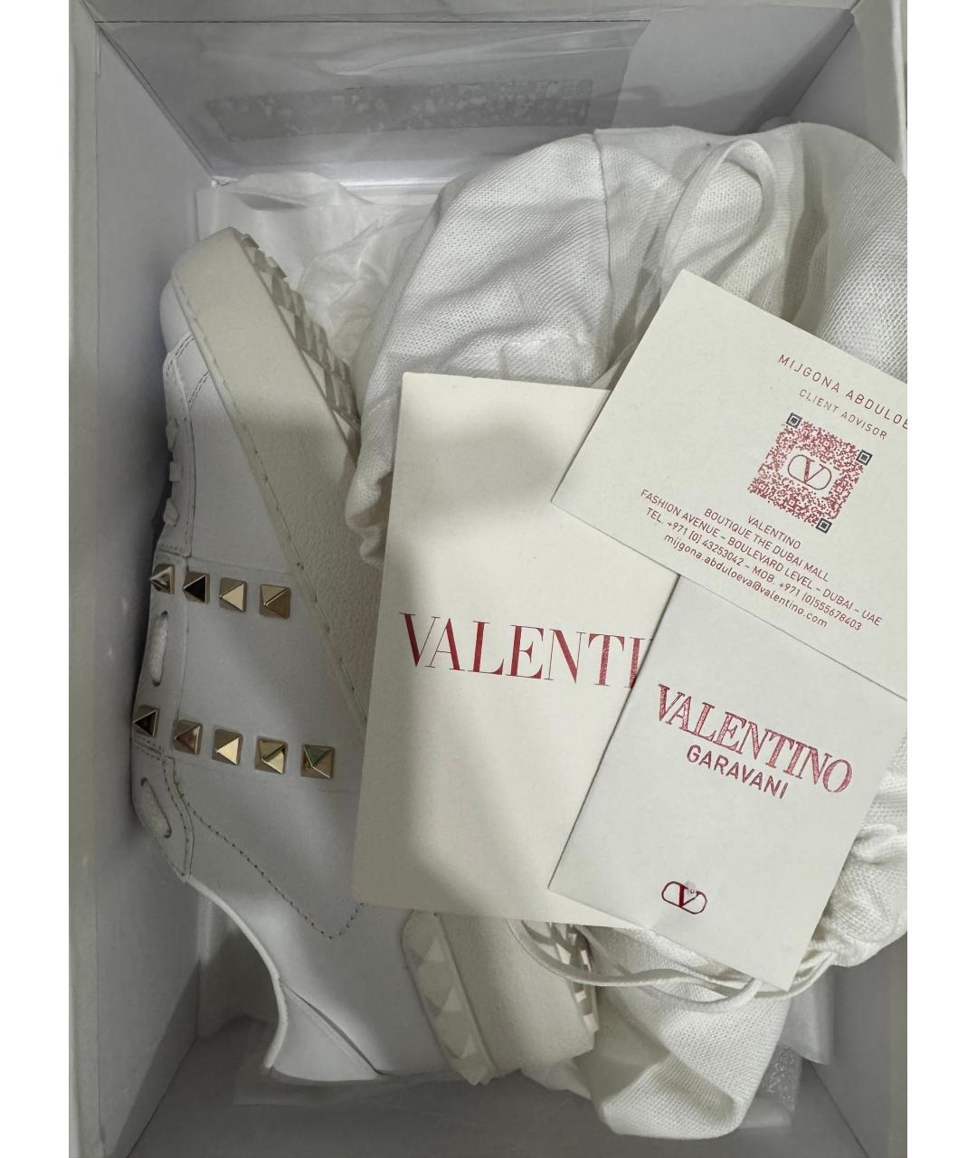 VALENTINO Белые кожаные кроссовки, фото 8