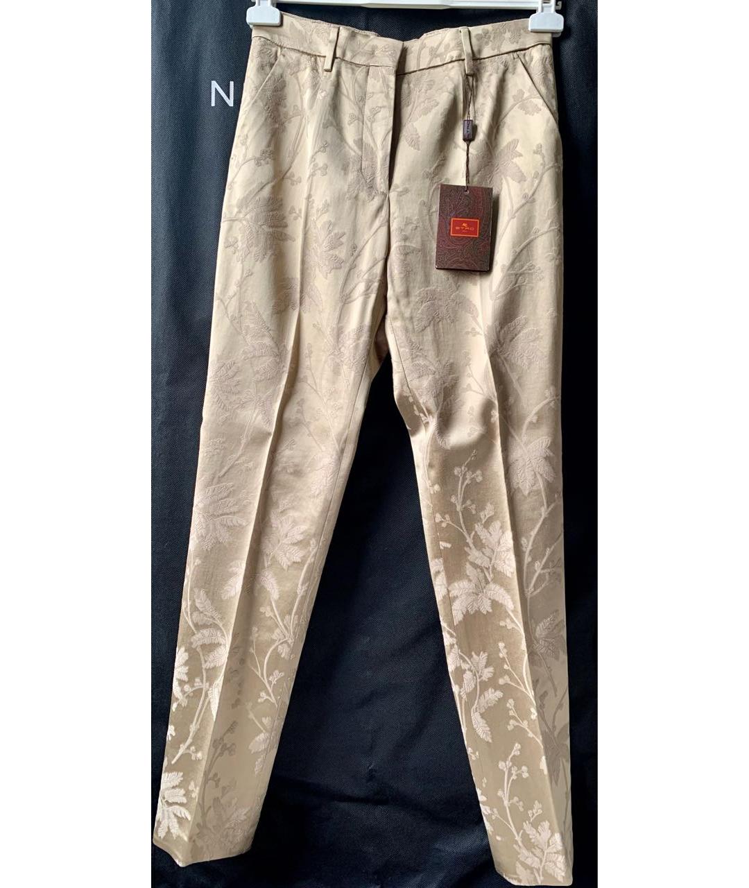 ETRO Бежевые атласные прямые брюки, фото 6