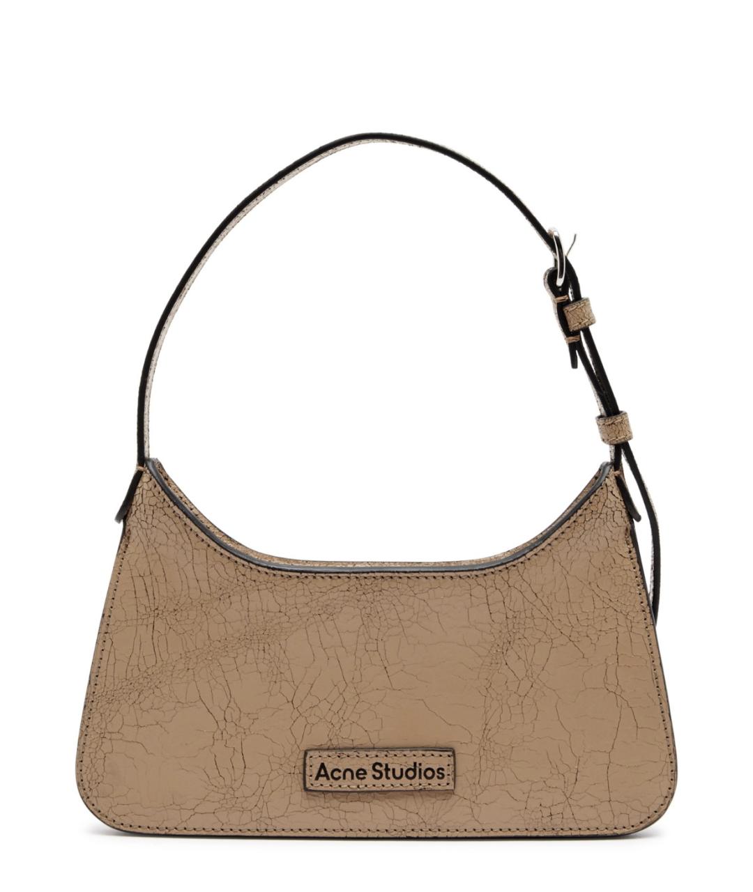 ACNE STUDIOS Бежевая кожаная сумка с короткими ручками, фото 1