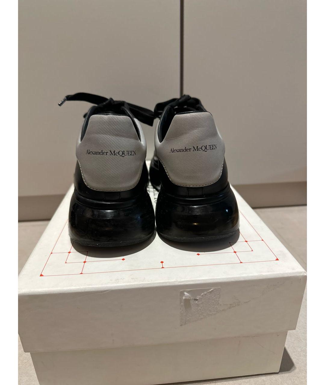 ALEXANDER MCQUEEN Черные кожаные низкие кроссовки / кеды, фото 4