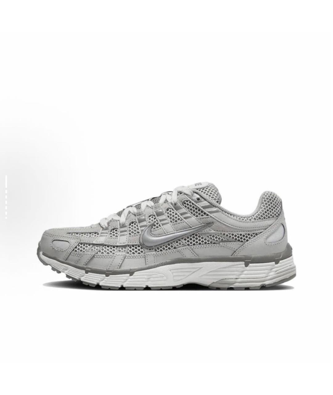 NIKE Серые низкие кроссовки / кеды из искусственной кожи, фото 9