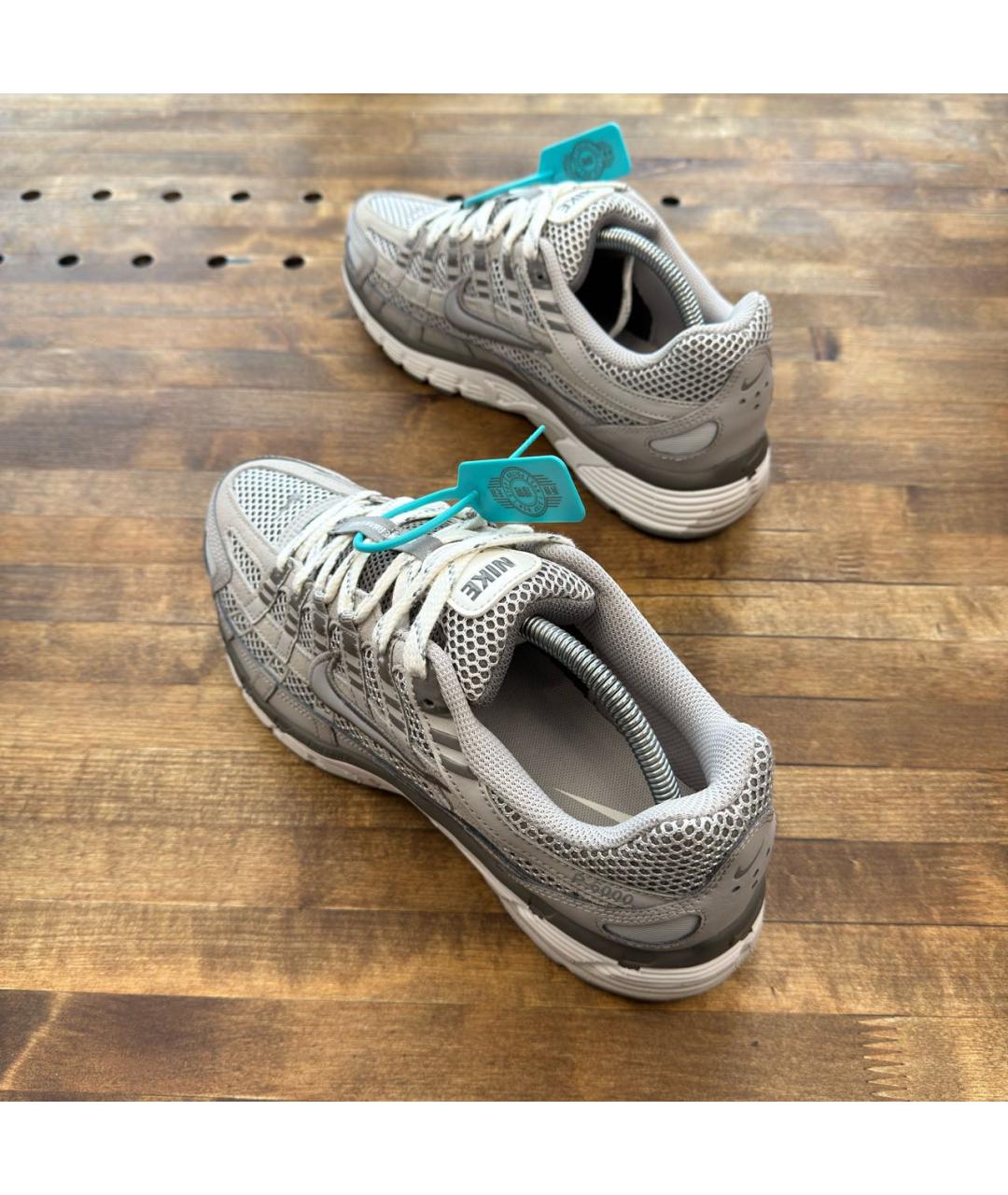 NIKE Серые низкие кроссовки / кеды из искусственной кожи, фото 6
