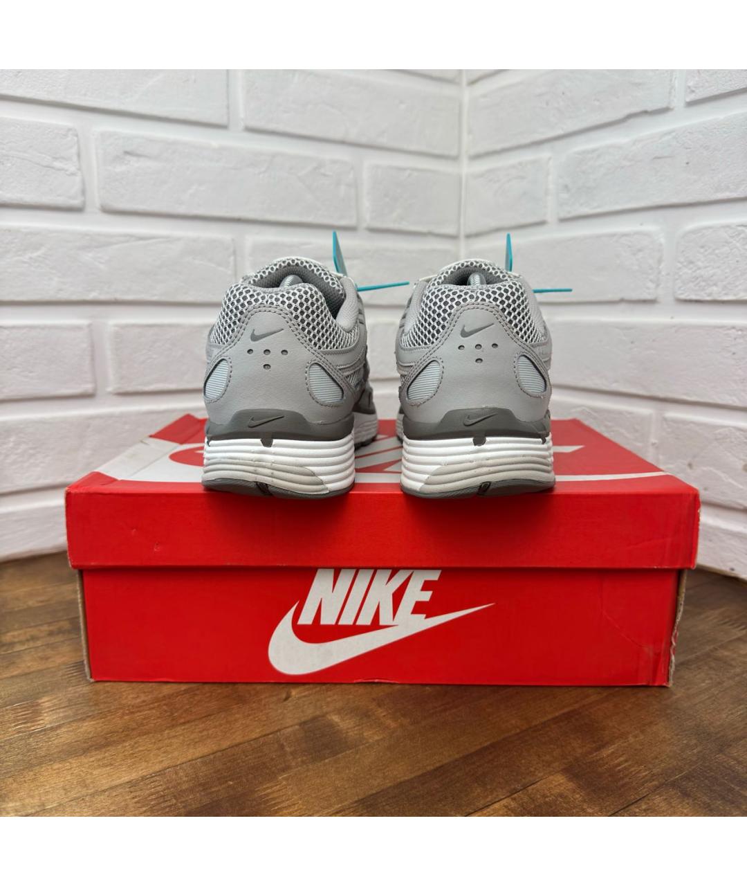 NIKE Серые низкие кроссовки / кеды из искусственной кожи, фото 4