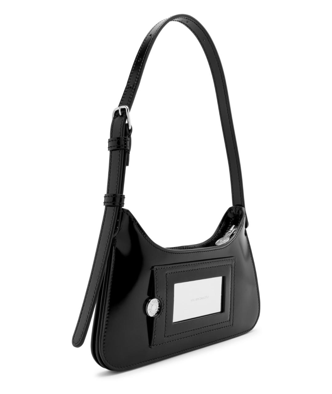 ACNE STUDIOS Черная кожаная сумка с короткими ручками, фото 2