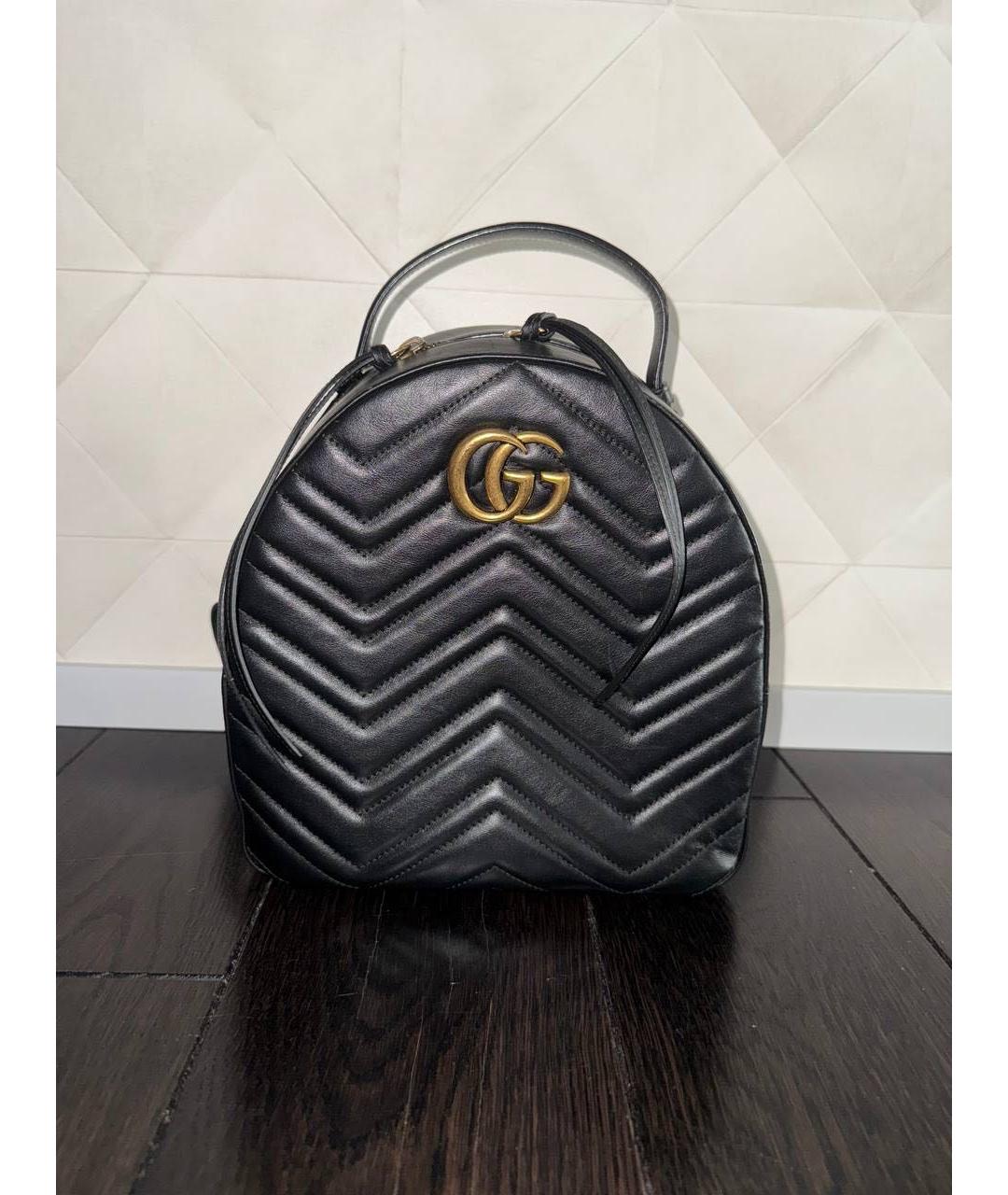 GUCCI Черный кожаный рюкзак, фото 2