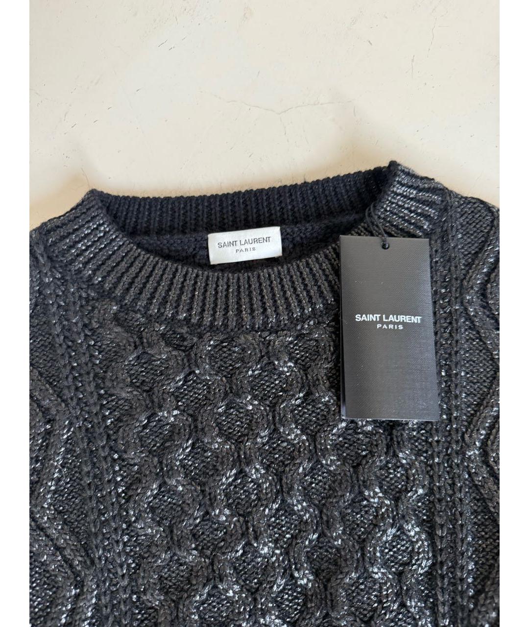 SAINT LAURENT Черный кашемировый джемпер / свитер, фото 2