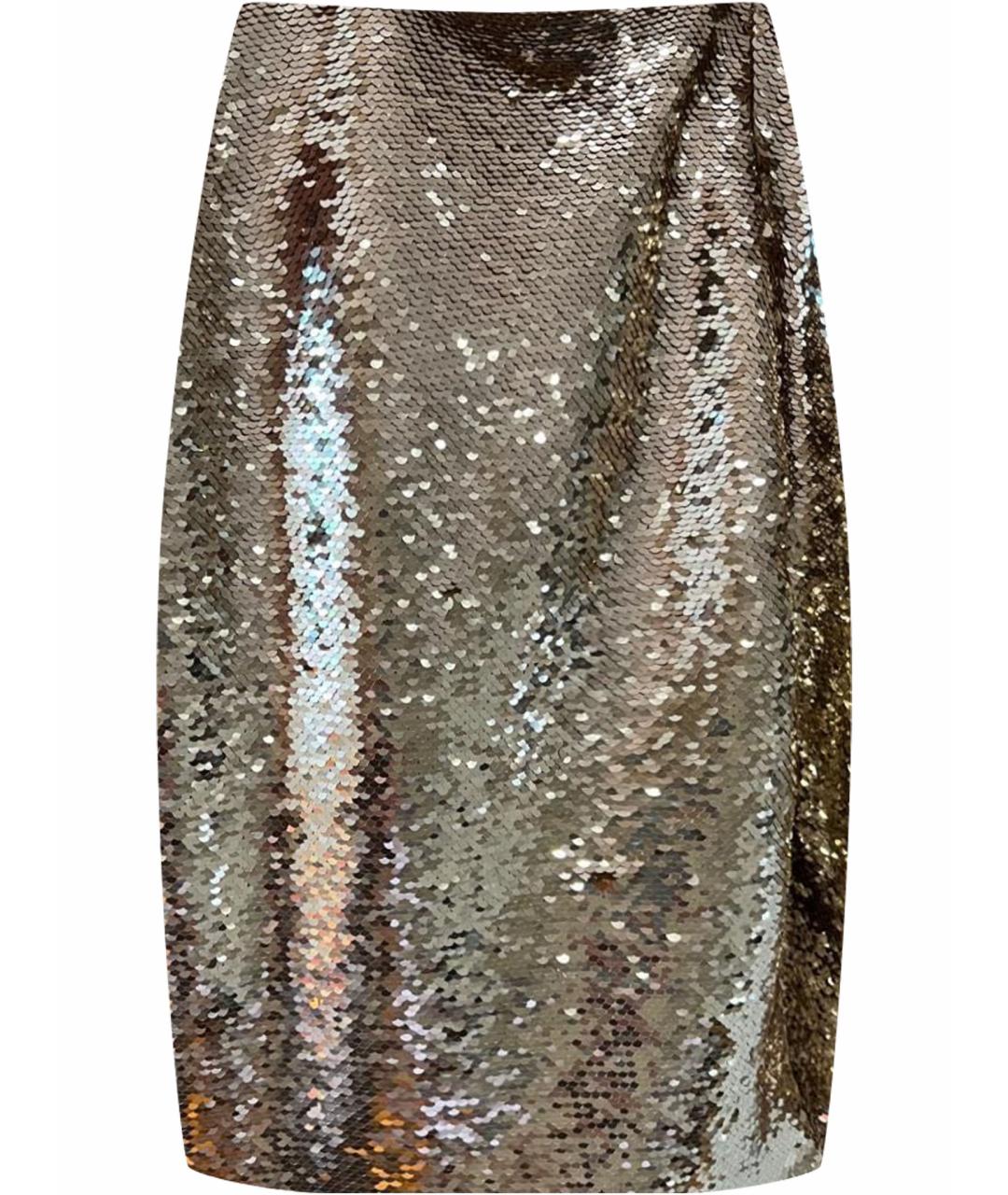 EMPORIO ARMANI Золотая юбка мини, фото 1