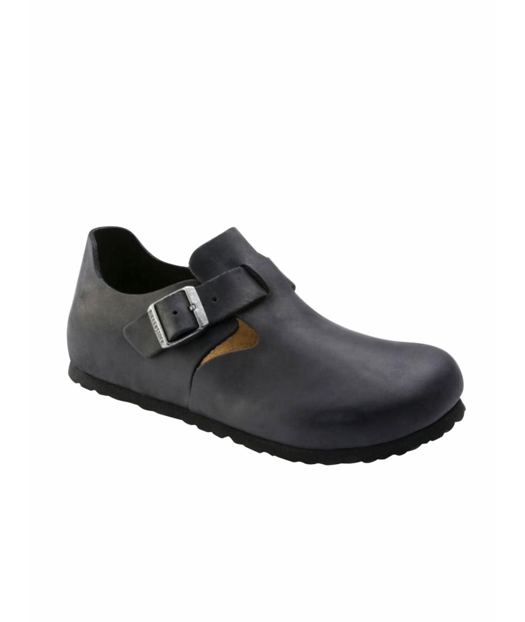 BIRKENSTOCK Черные кожаные сабо, фото 4