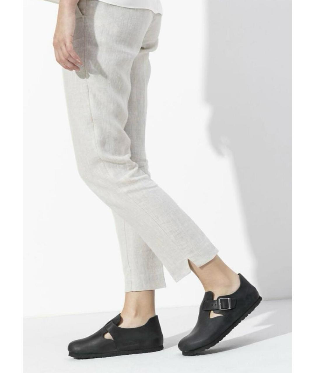 BIRKENSTOCK Черные кожаные сабо, фото 2