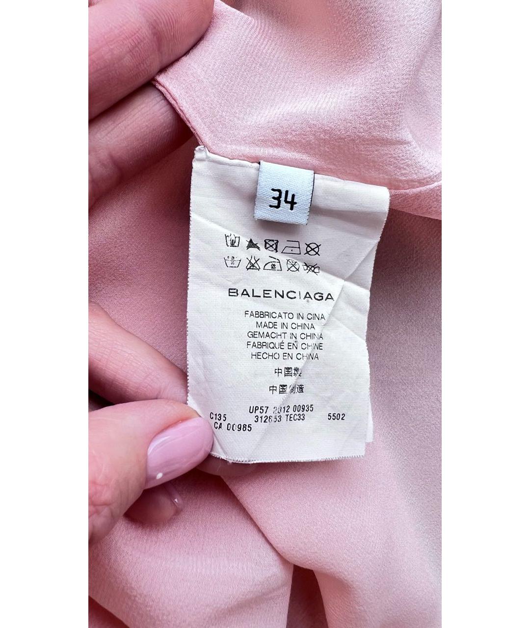BALENCIAGA Розовое шелковое коктейльное платье, фото 5