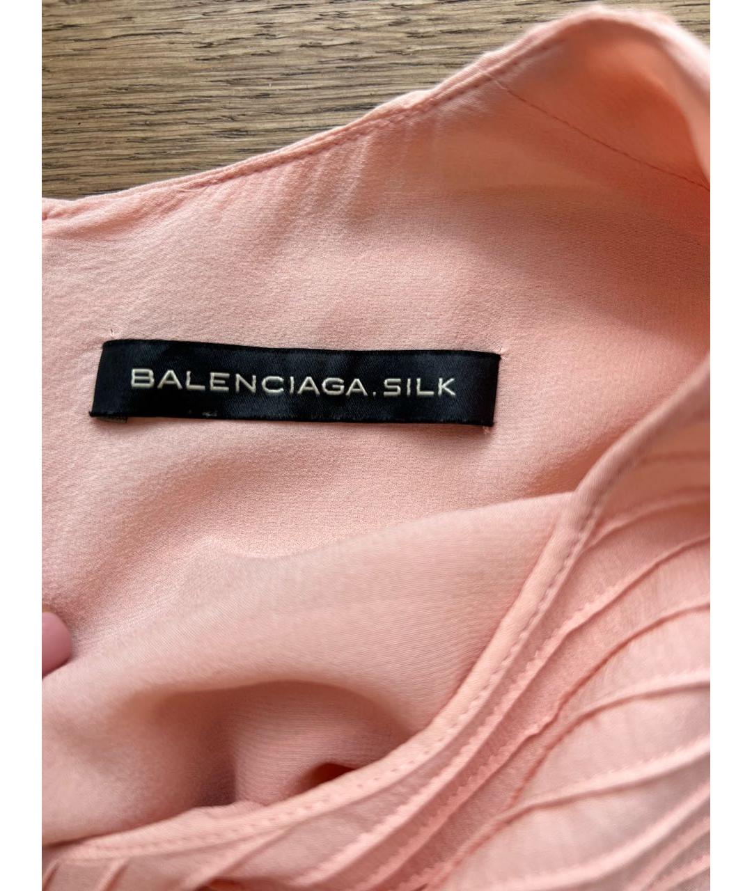 BALENCIAGA Розовое шелковое коктейльное платье, фото 4