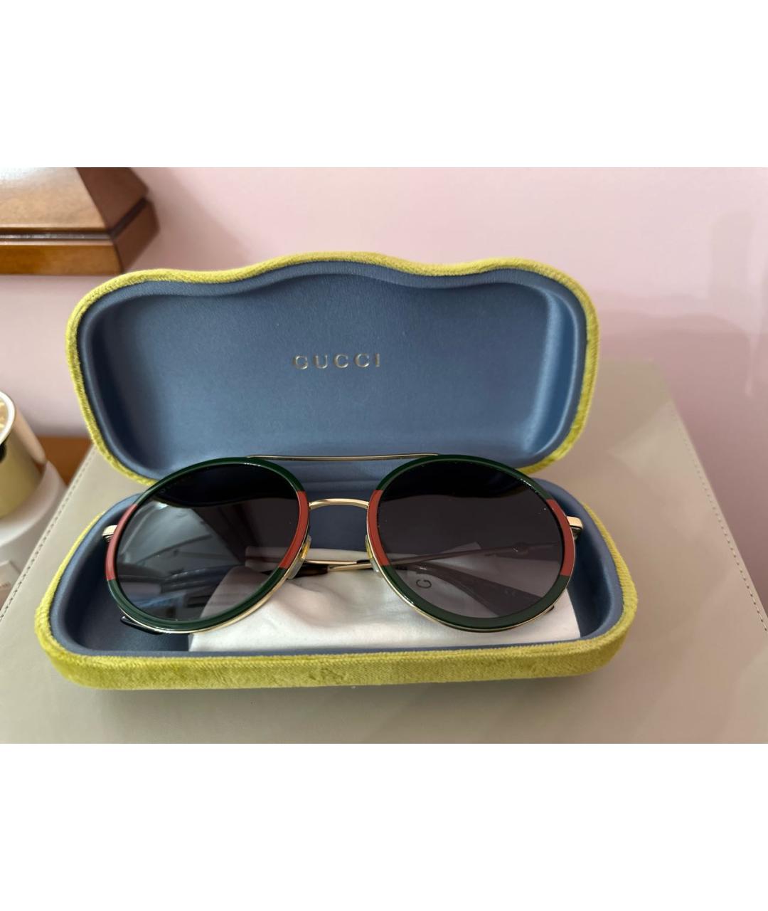 GUCCI Мульти металлические солнцезащитные очки, фото 6