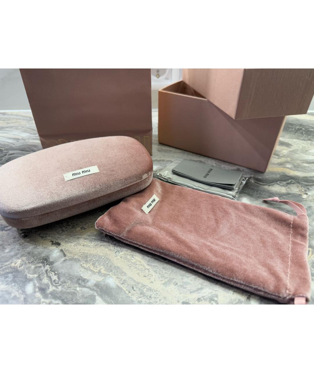 MIU MIU Коричневые пластиковые солнцезащитные очки, фото 3