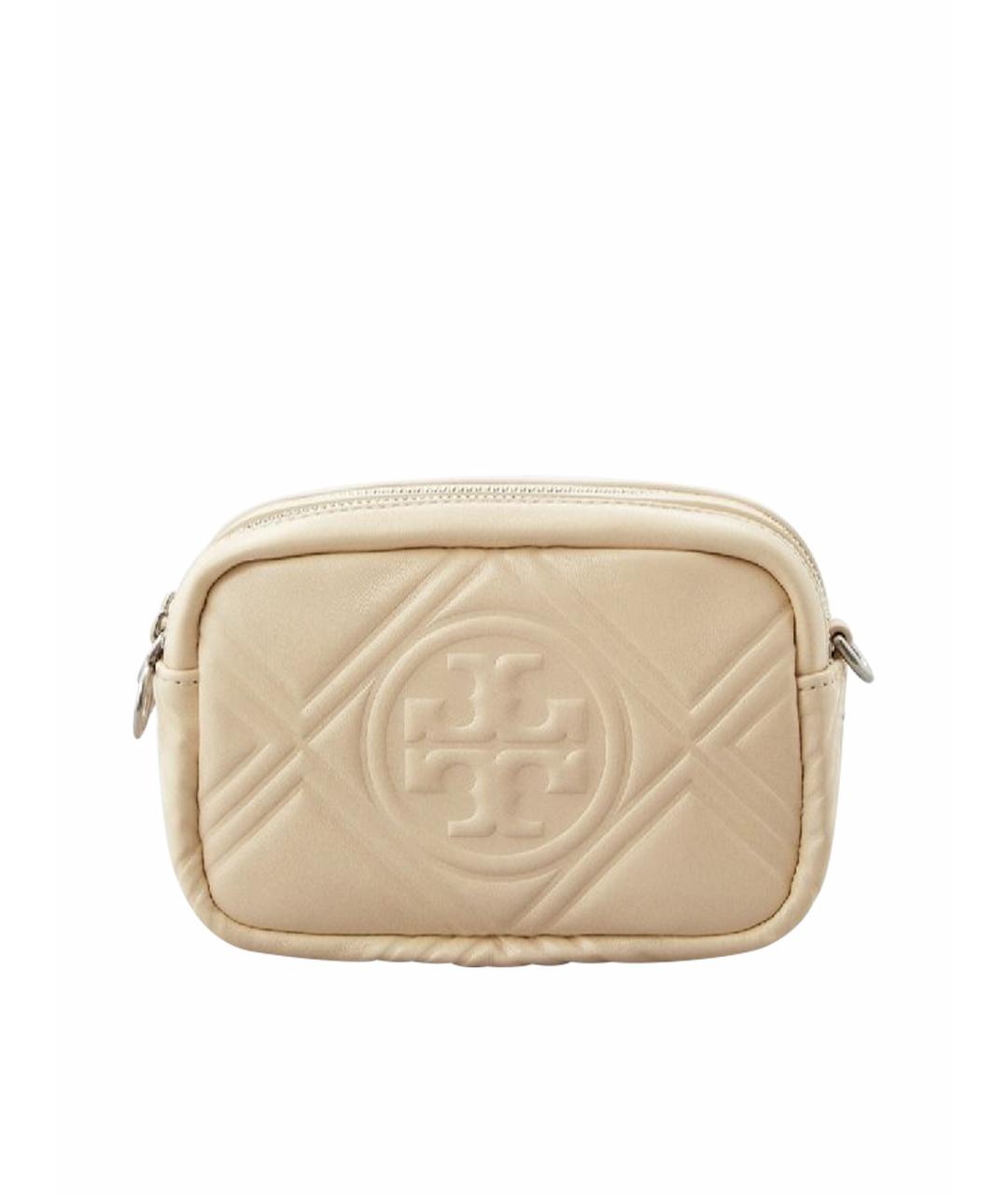 TORY BURCH Бежевая кожаная сумка через плечо, фото 1