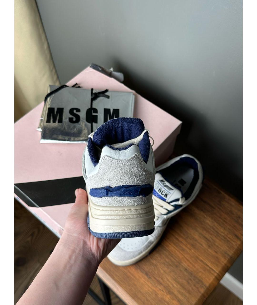 MSGM Белые кожаные кроссовки, фото 7