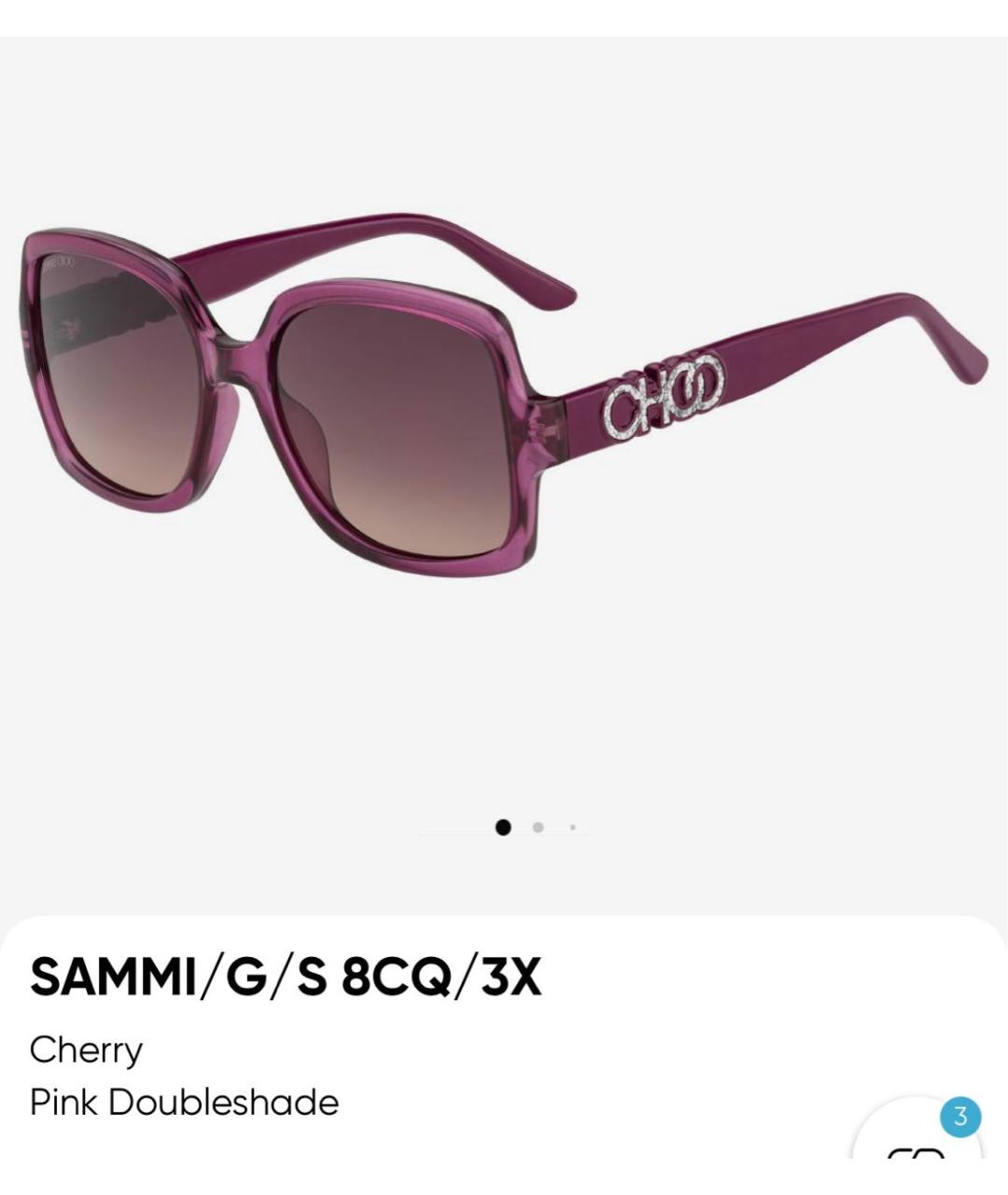 JIMMY CHOO Фиолетовые пластиковые солнцезащитные очки, фото 5