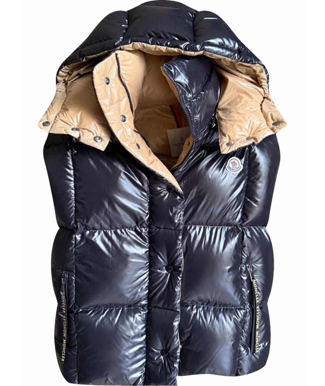 MONCLER Черный синтетический жилет, фото 1