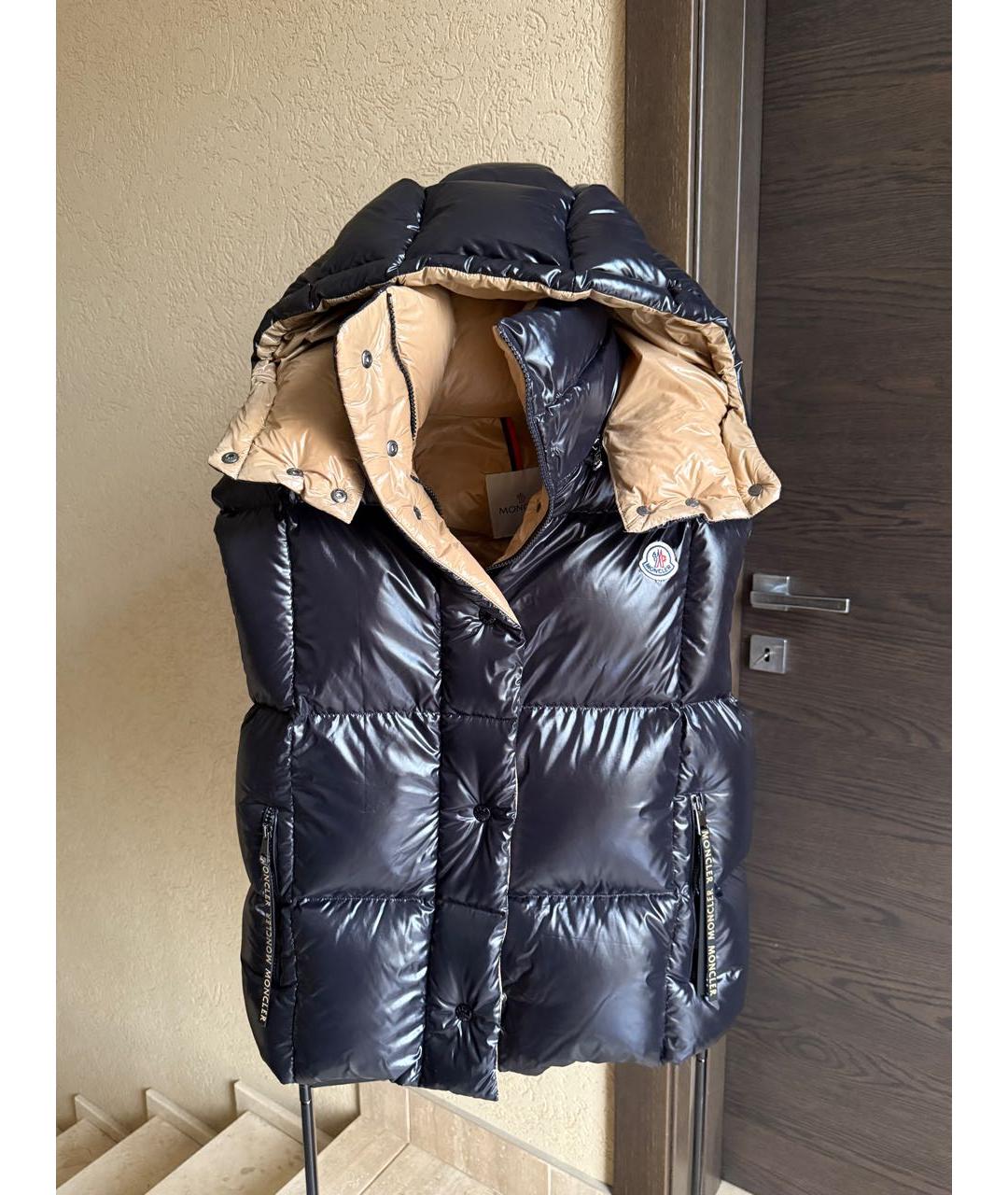 MONCLER Черный синтетический жилет, фото 9