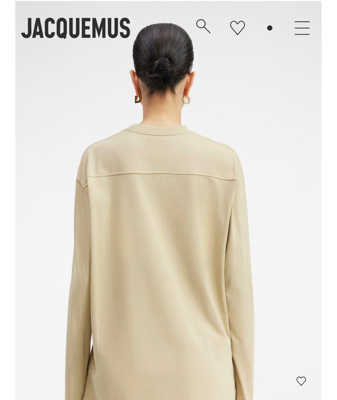 JACQUEMUS Бежевое хлопковое повседневное платье, фото 3