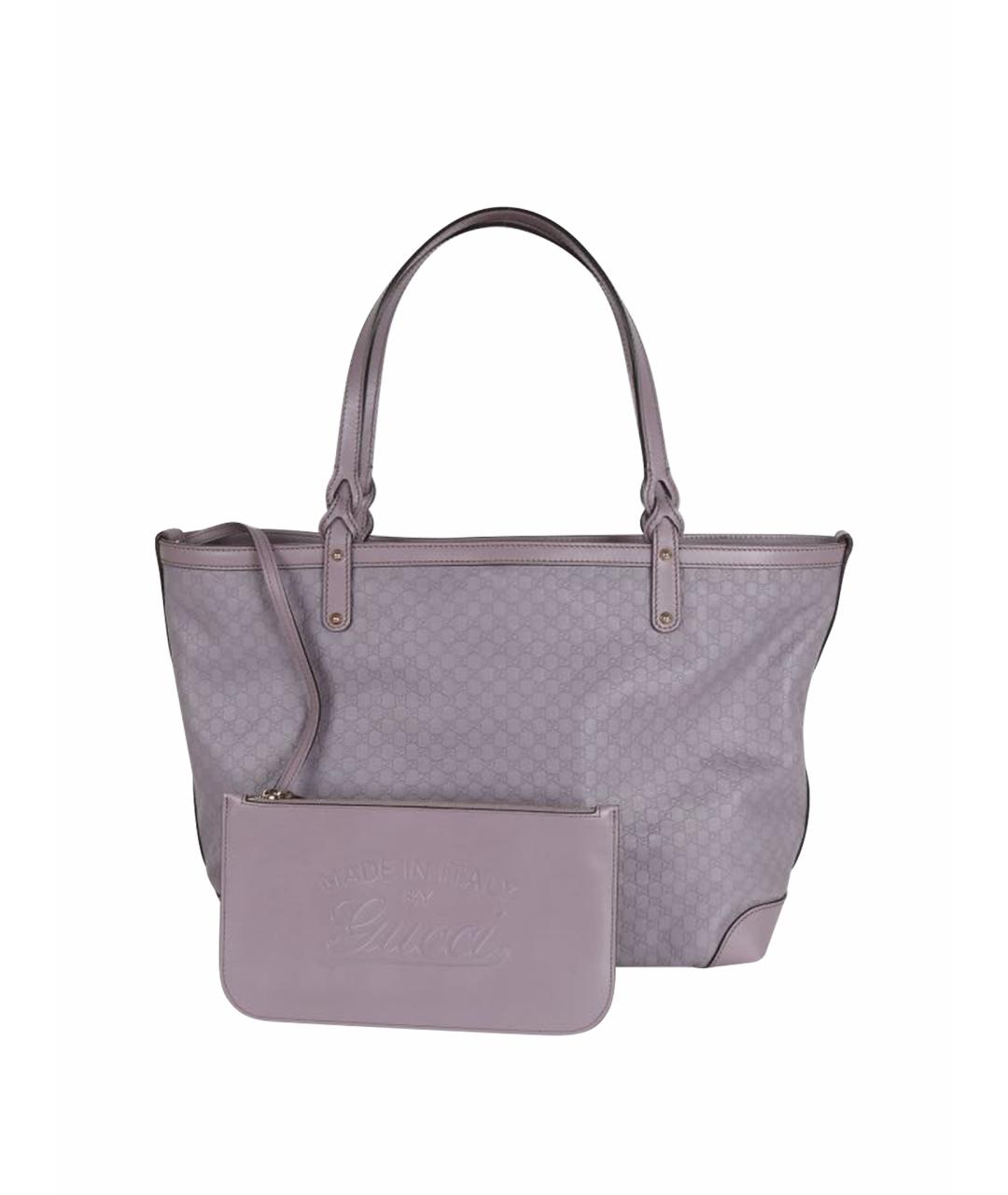 GUCCI Фиолетовая кожаная сумка тоут, фото 1