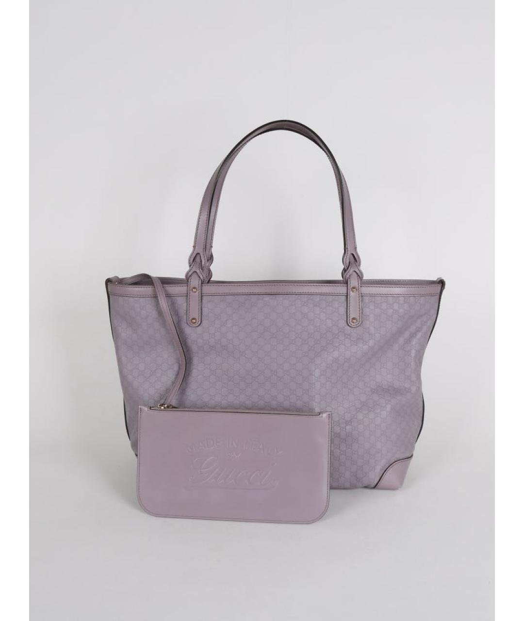 GUCCI Фиолетовая кожаная сумка тоут, фото 6