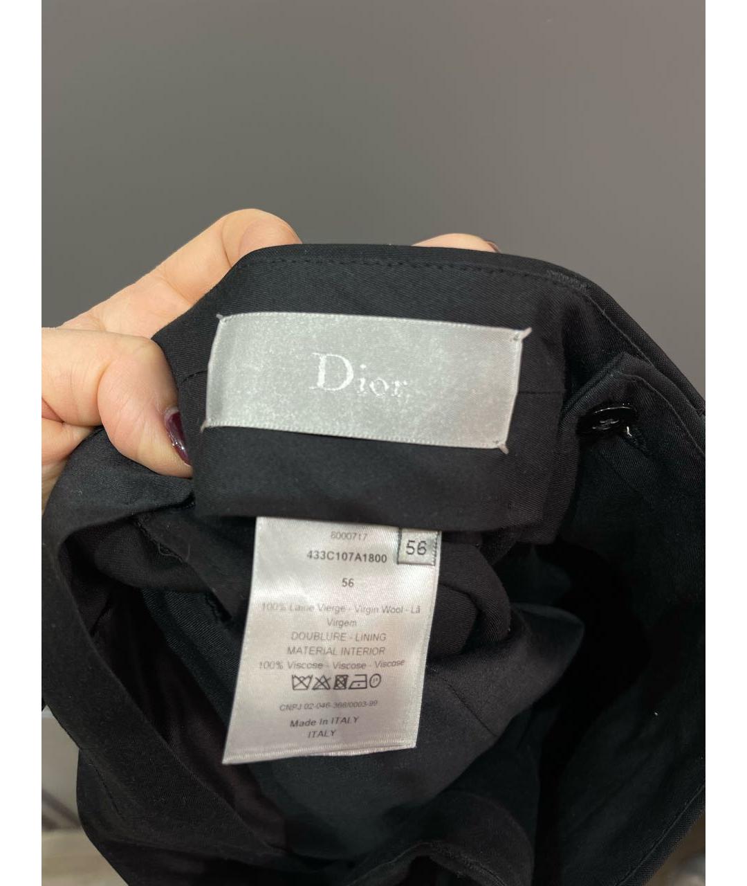 CHRISTIAN DIOR Черные шерстяные классические брюки, фото 4